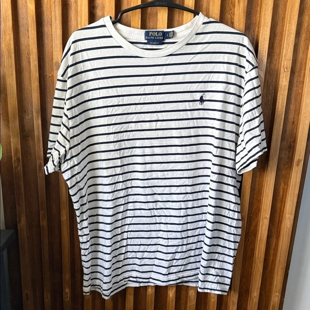 Polo Ralph Lauren Striped Boxy Unisex 100% Cotton Tee. L